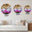Horloge murale moderne en résine époxy or blanc et fuchia-485949815