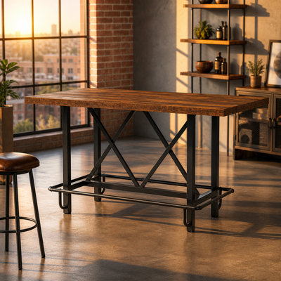 Rustic Pub Bar Counter,Sturdy Bar Table