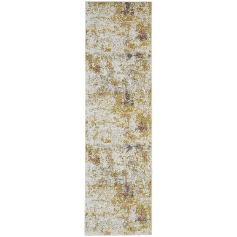 Tapis transitionnel moderne multicolore Remona, Tapis de couloir 2 pi 2 po x 7 pi 6 po