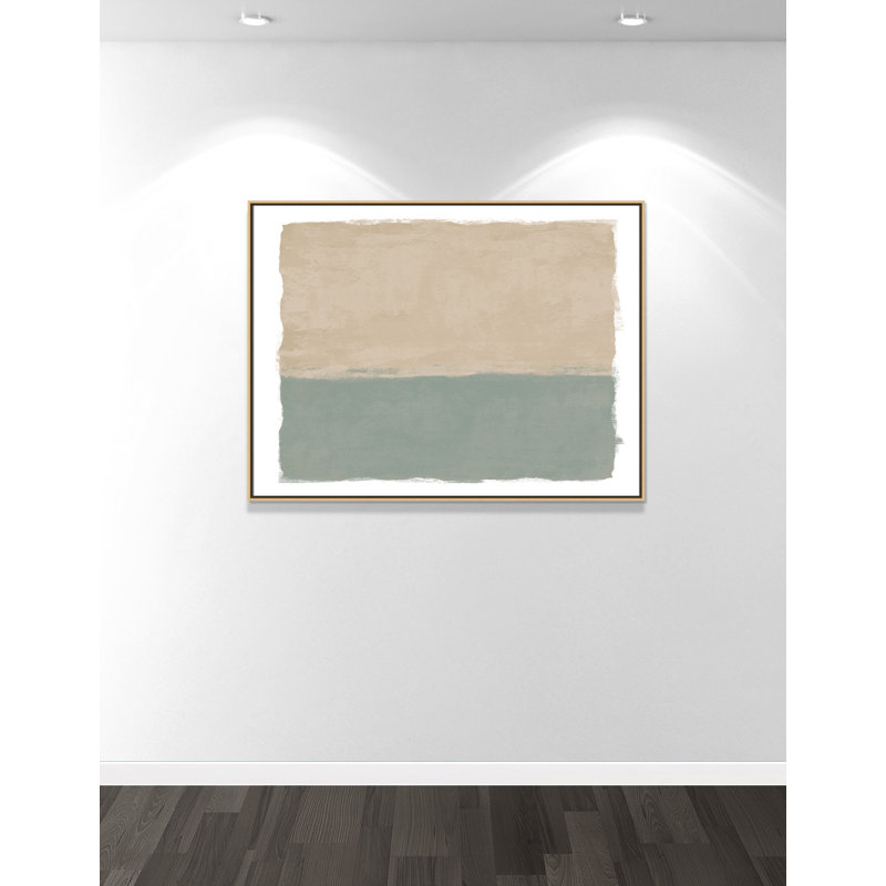 «Sage and Sand II - Landscape Version Print» par Natalie Carpentieri, L 49,5 po x H 37,5 po, Toile avec cadre