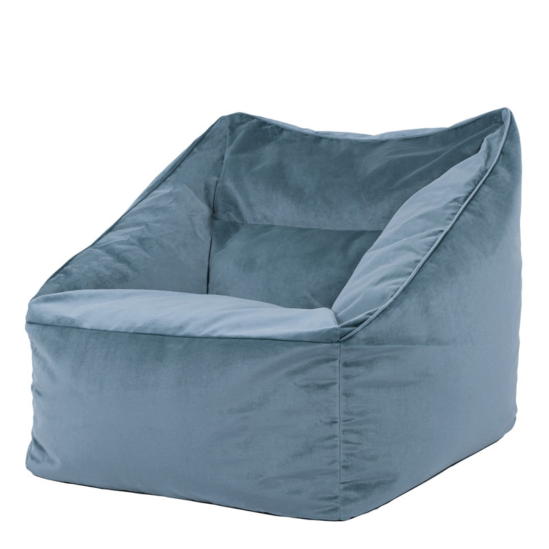 icon Milano Velvet Armchair Bean Bag, Mineral Blue
