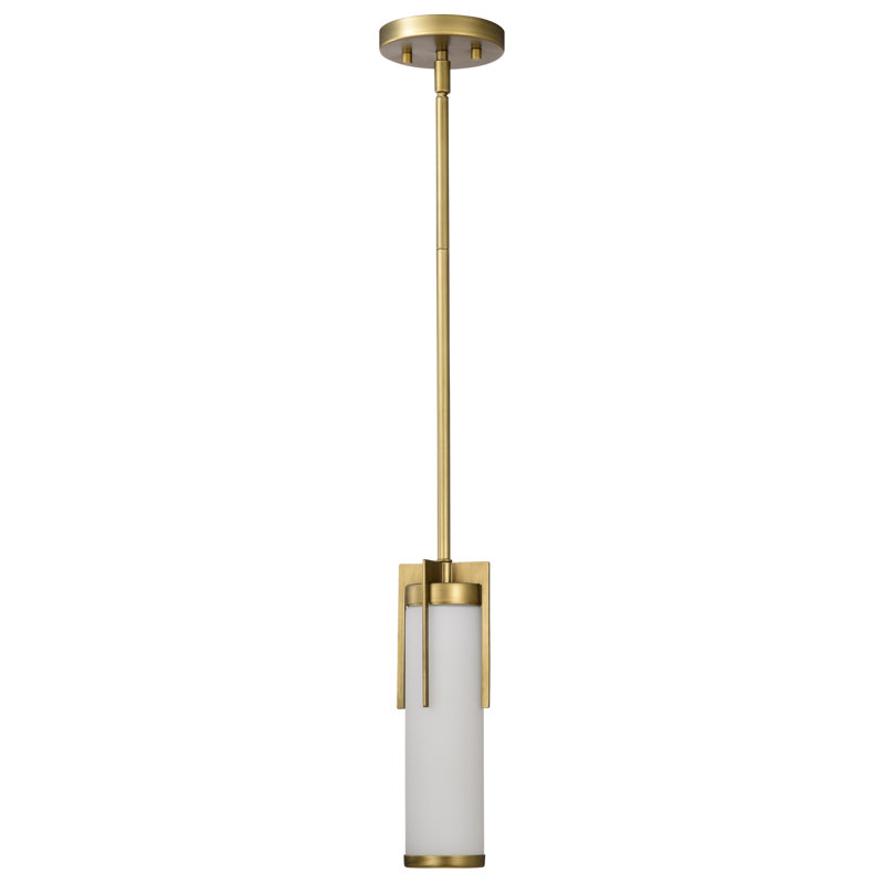 Anush - Mini luminaire suspendu - verre blanc, Laiton naturel