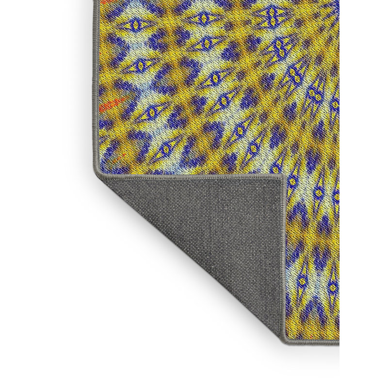 Tapis jaune Ikat, Rectangle 4 pi x 6 pi