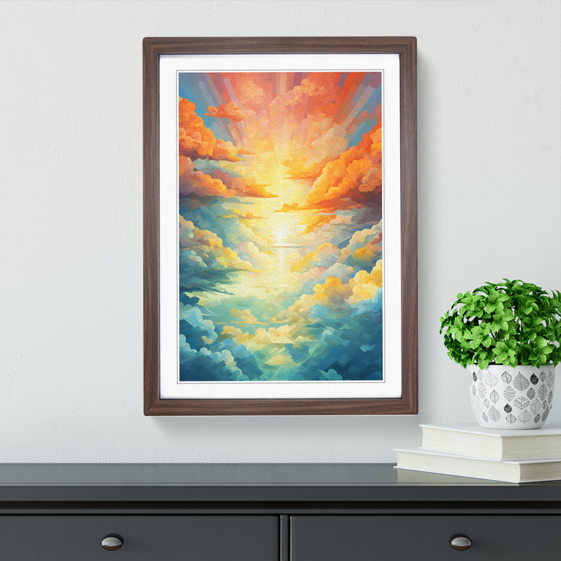 Single Picture Frame Print on Wood, 34cm H x 25cm W, Walnut Framed