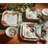 222 Fifth 12-Piece Holiday Wishes Red Porcelain Dinnerware Set - Service For 4, Plate & Bowl Set