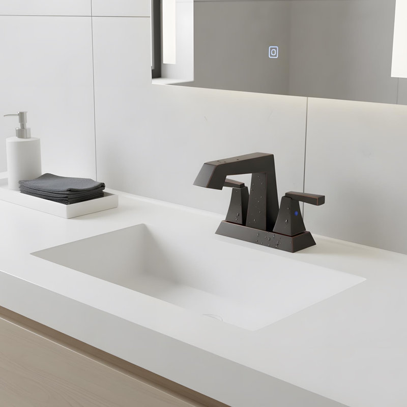 Modern Bathroom Sink Faucet with 2-Handle, Oil-Rubbed Bronze