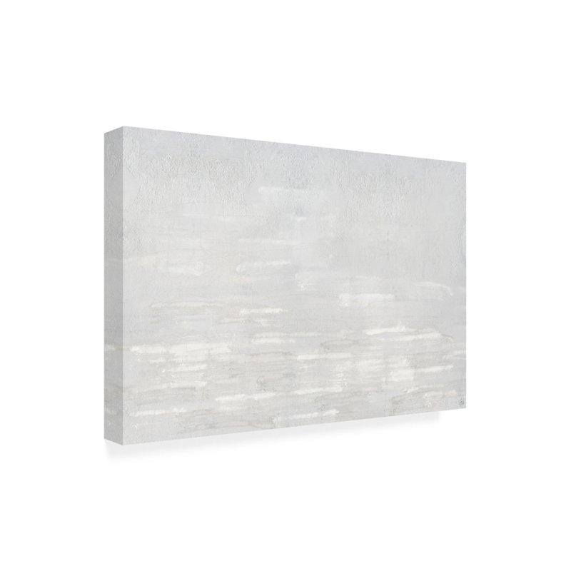 «Textured White Neutral Layers 1 on Canvas» par Line And Brush Print, H 12 po x l 19 po x P 2 po