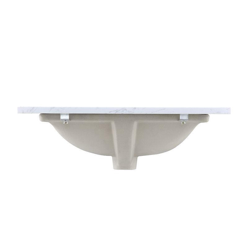 Plateau de meuble-lavabo simple 24 po avec lavabo, comptoir en pierre reconstituée