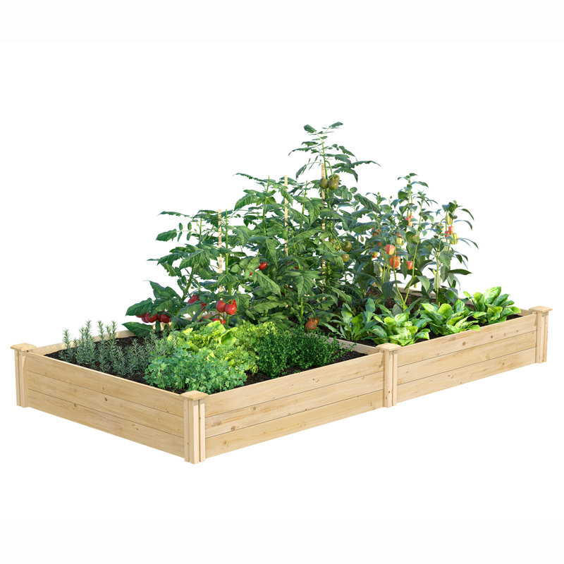 Katsuyoshi Wood Raised Garden Bed, 10.5" H x 96" W x 48" D, Cedar