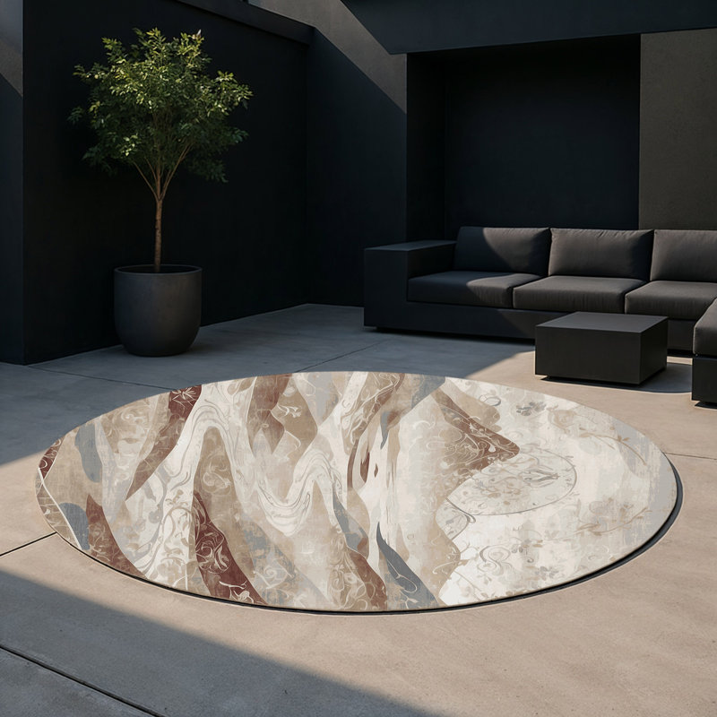 Tapis intérieur et extérieur Amber Grace, Rond 5 pi