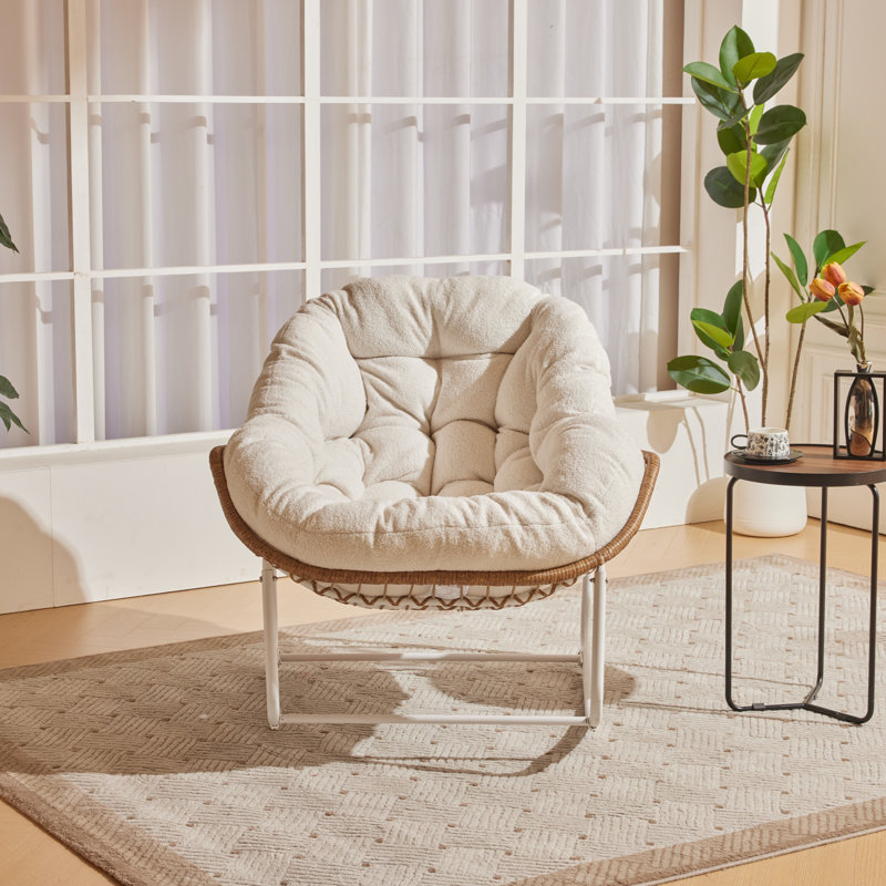 Varad Metal Rocking Chair, Brown/White Incorrect, White