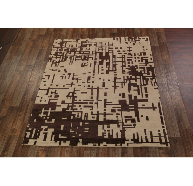 Gauna One-of-a-Kind 8'3" X 9'10'' Wool Area Rug in Brown