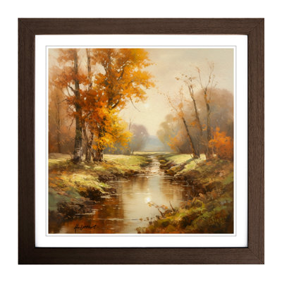Stream Vintage Art No.1 - Single Picture Frame Print on Wood