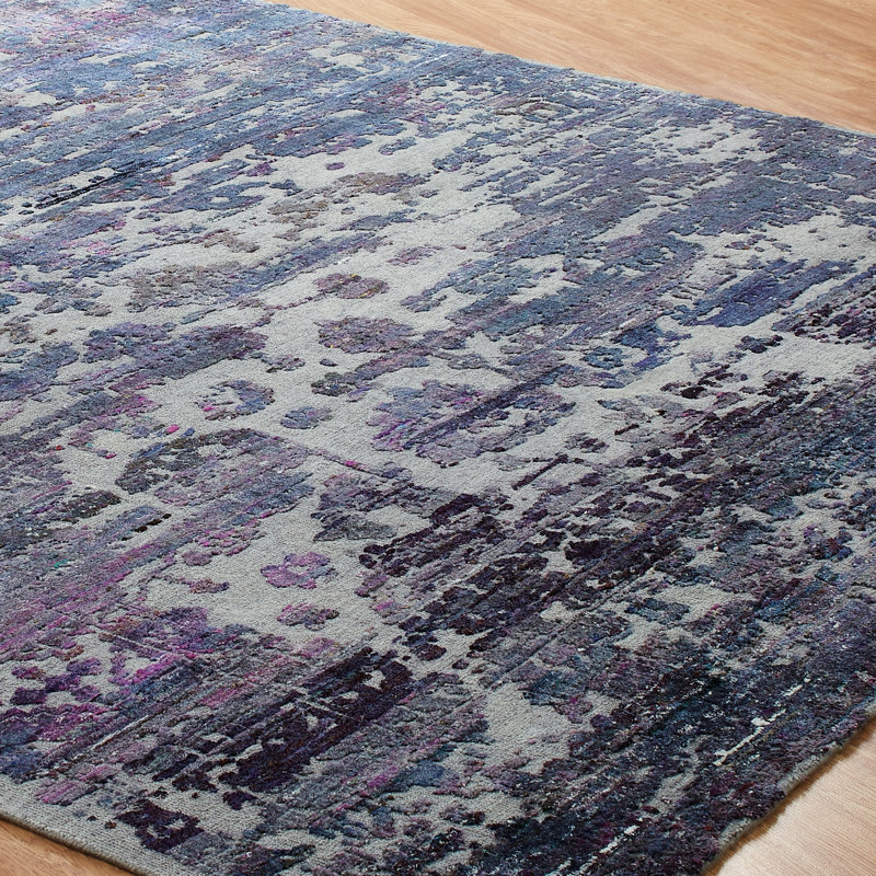 Hand Knotted Area Rug, Rectangle 8' x 10'