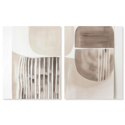 Elements of Quiet Canvas Set of 2 Geometric Abstract Art by Art Remedy