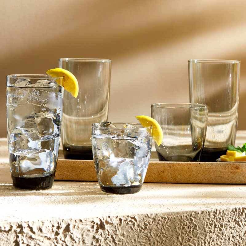 Libbey Slate Smoke 12-Piece Tumbler and Old Fashioned Glass Set