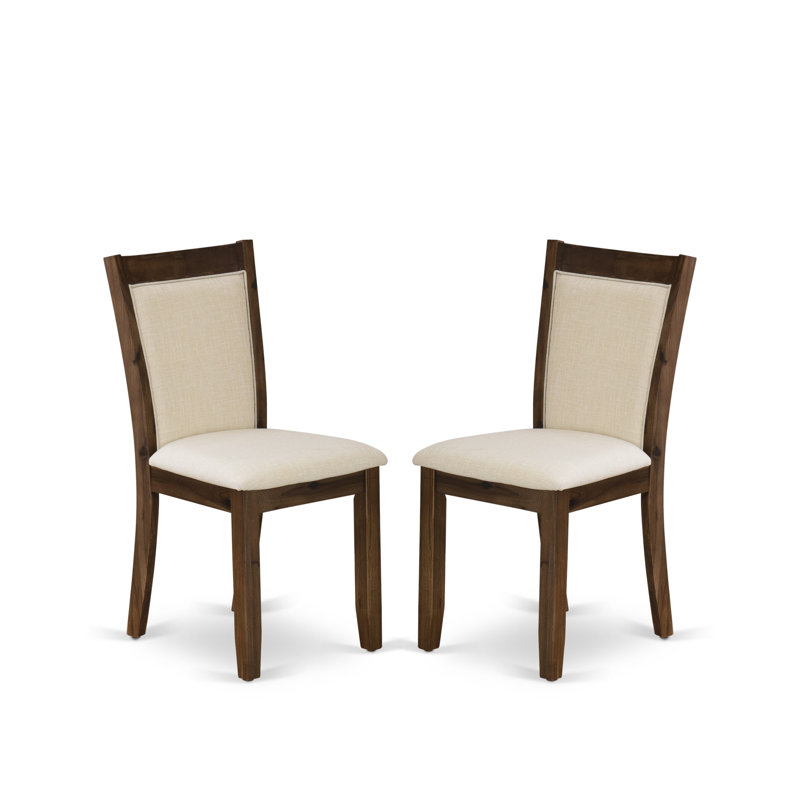 5 Piece Dining Room Furniture Set Contains a Round Dining Table and 4 Parson Chairs, Antique Walnut
