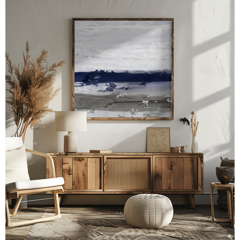 Frozen Arctic Expanse by Josie George — Abstract Wall Art, Tan, Framed Canvas, 24 × 24