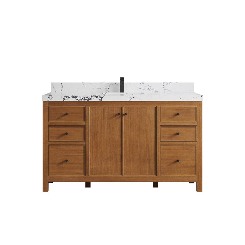Meuble-lavabo simple 60 po avec plateau Tigran