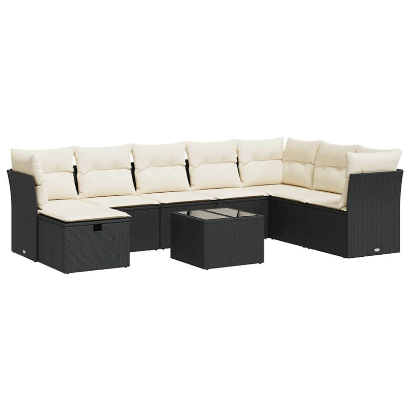 Vidaxl 9 Piece Patio Sofa Set With Cushions Poly Rattan