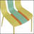 4-Pack Modern Striped Color Block Chairs with Sturdy Metal Legs for Indoor/Outdoor Use