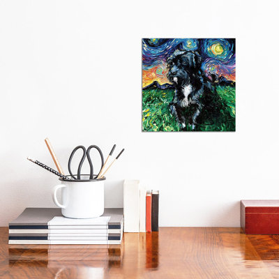 Mix Poodle Night by Aja Trier - Wrapped Canvas Print