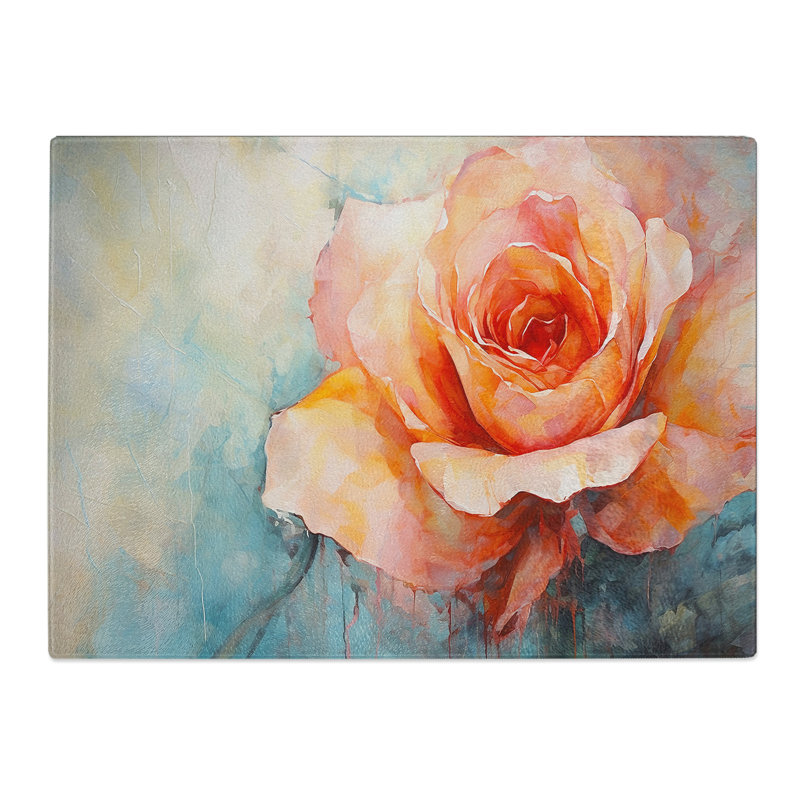 Rose Abstract No.2  Glass Chopping Board