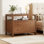 Table de chevet 2 tiroirs en noyer avec rangement ouvert, H 25,19 po x l 32,08 po x P 19,29 po