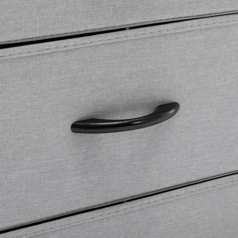 Ellerbe 31.5" Wide Modern Black Fabric 6-Drawer Chest, Gray