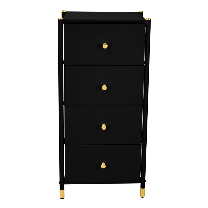 Naaz 18.11'' W 4 - Drawer Dresser, Black