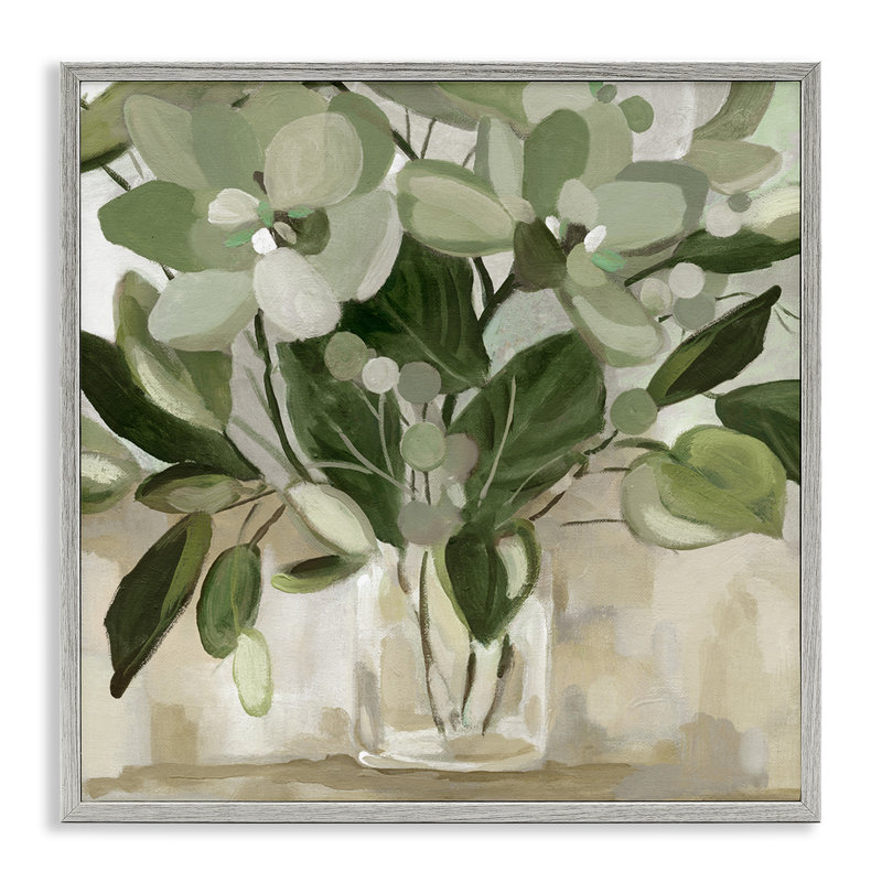 «Green Flower & Vines Bouquet Giclee Art», design par Carol Robinson, Estampe numérique Farmhouse, H 24 po x l 24 po