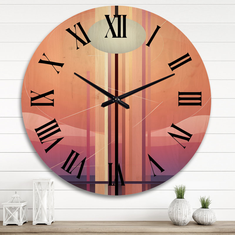 Horloge murale en bois massif Sandisfield, Très grand