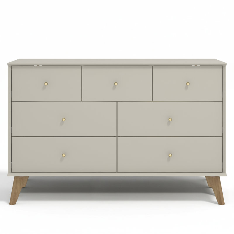  3+4 Drawer Chest of Drawers, Light Grey