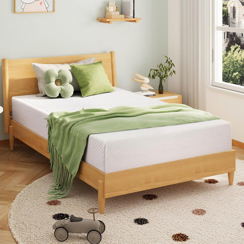 Matelas en mousse à mémoire de forme pleine grandeur, matelas de lit de 8 pouces dans une boîte avec gel de thé vert rafraîchissant, soulagement de la pression avec support mi-ferme