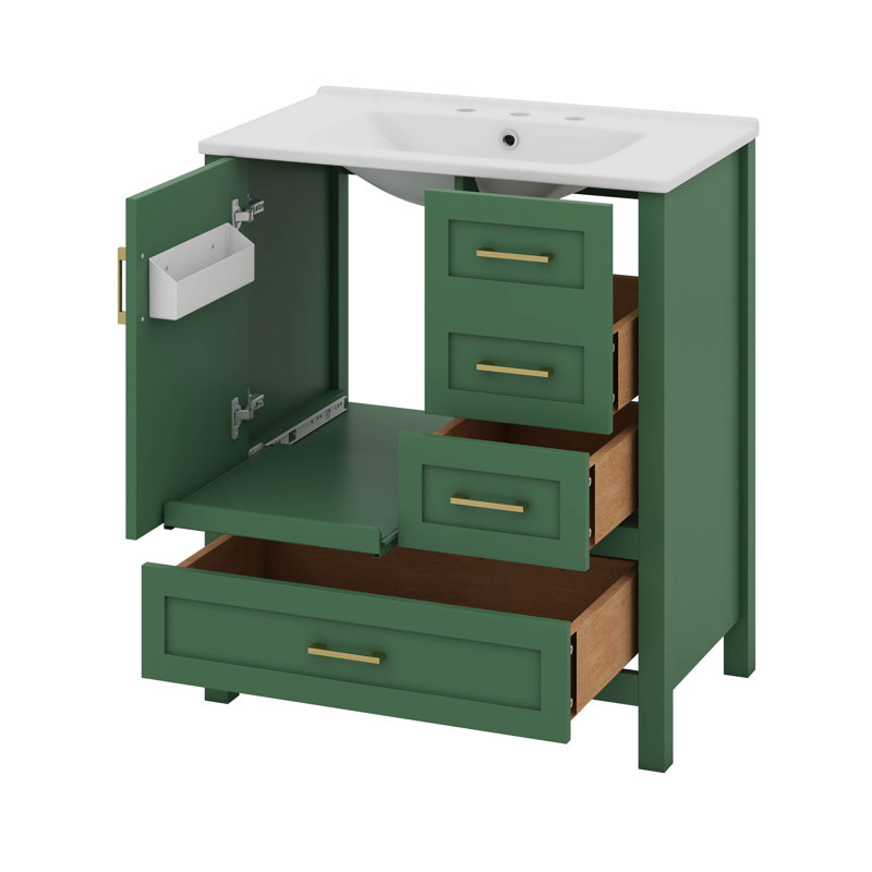 30" Bathroom Vanity With Sink Combination Set, Green