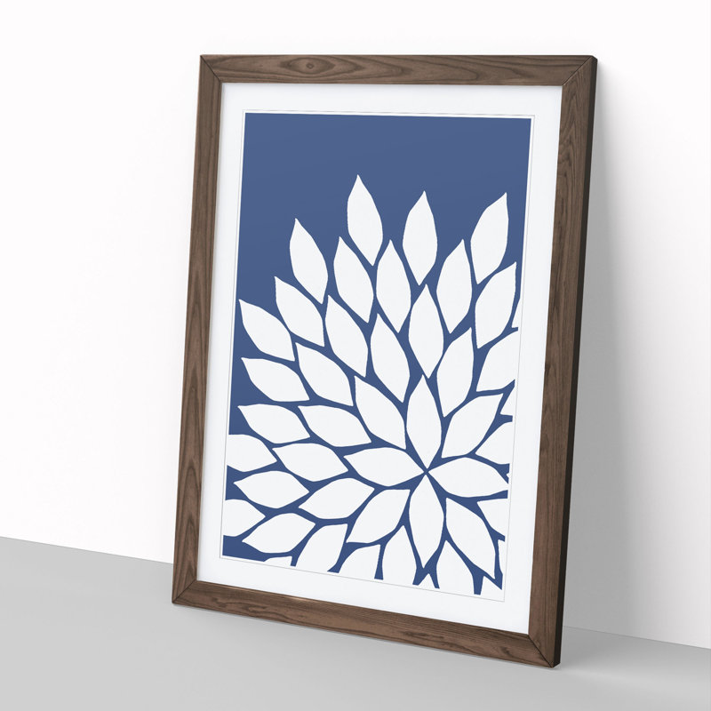 Abstract Leaves No.3 - Picture Frame Graphic Art, 48cm H x 36cm W x 2cm D, Walnut