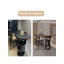 Table haute de bar multifonctionnelle avec tablettes de rangement rondes intégrées-584331454