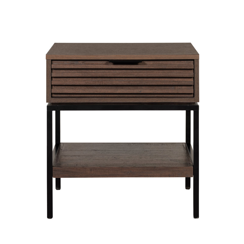 End Table W/Drawer Brown 22x22