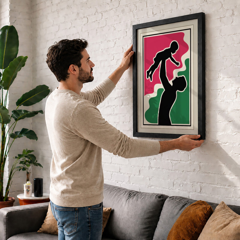 Moments of Play Mid-Century - Framed Print, A2 - 59.4 x 42.0 cm, White