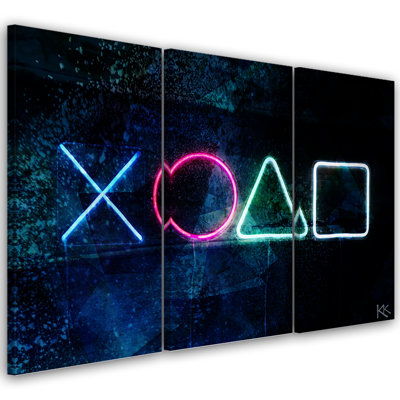 Game Console - 3 Piece No Frame Print on Canvas