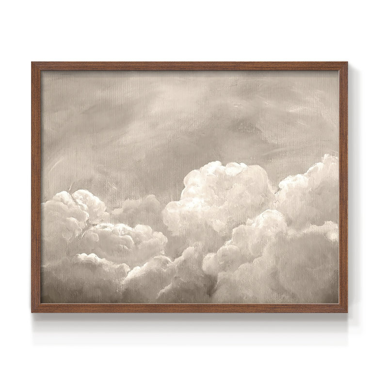 «Painted Clouds I», reproduction encadrée, H 8 po x l 10 po, Noyer