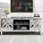 Mirrored TV Stand For 65 Inch Tvs With Open Storage And Two Cabinets