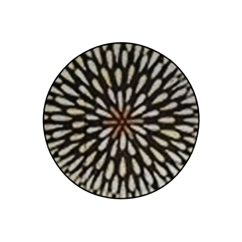 Beige Black Tone Geometric Patterned Round Woven Base Modern Decorative Carpet, Round 2'8"