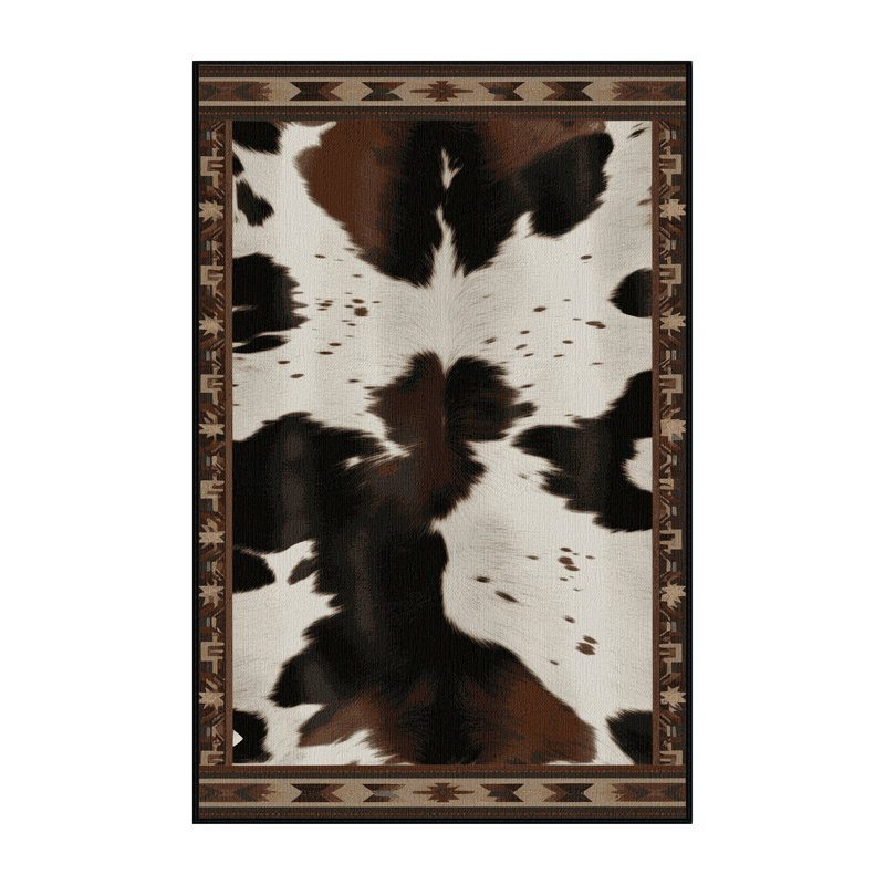 Tapis en cuir de vache lavable, Rectangulaire 8 pi x 10 pi