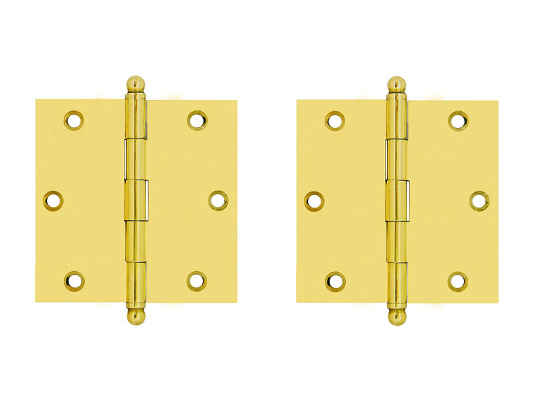 Solid Brass Mortise Hinge, Polished Brass, 4.25'' H x 2.5" W x 2.5" D