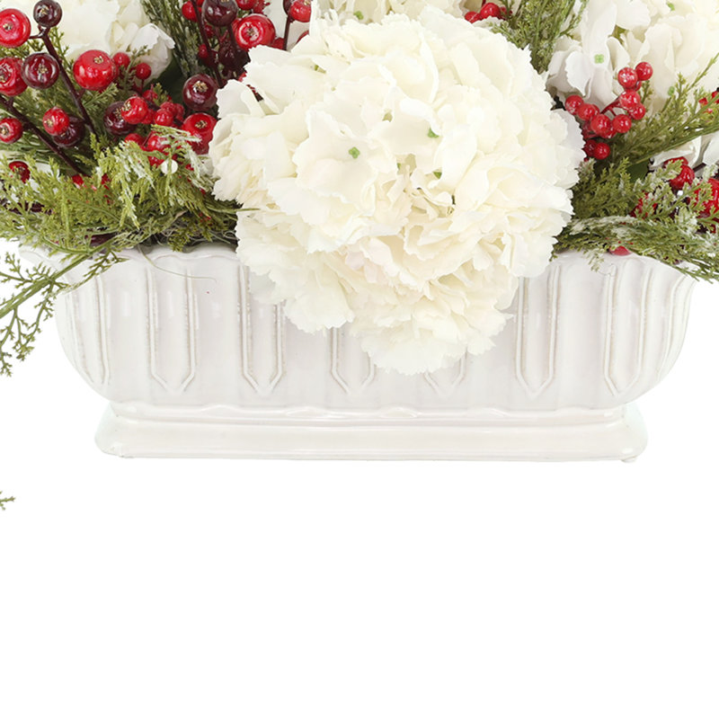 Holiday Hydrangea and Cranberry Arrangement