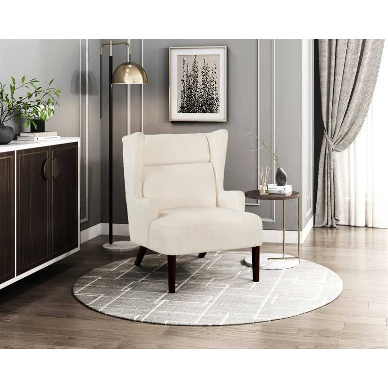 Élégante chaise de salon beige - structure en contreplaqué, revêtement en chenille pour revêtement en tissu doux