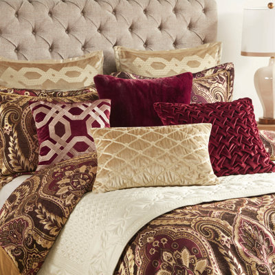 4 Piece Comforter Set Burgundy King
