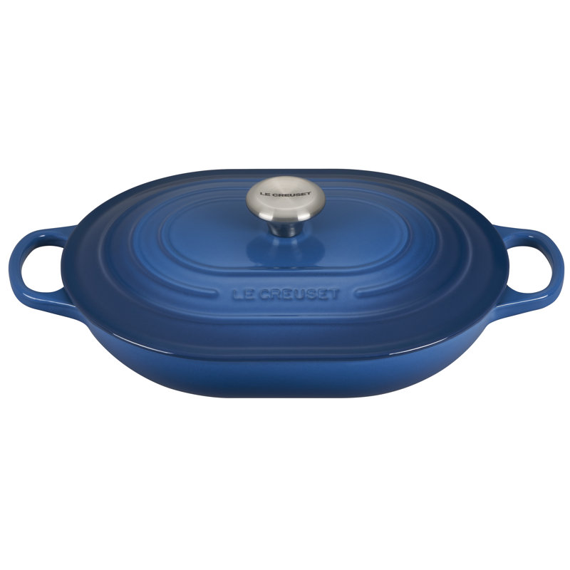 Le Creuset Signature Enameled Cast Iron 3.75 Qt Oval Casserole with Lid, Marseille