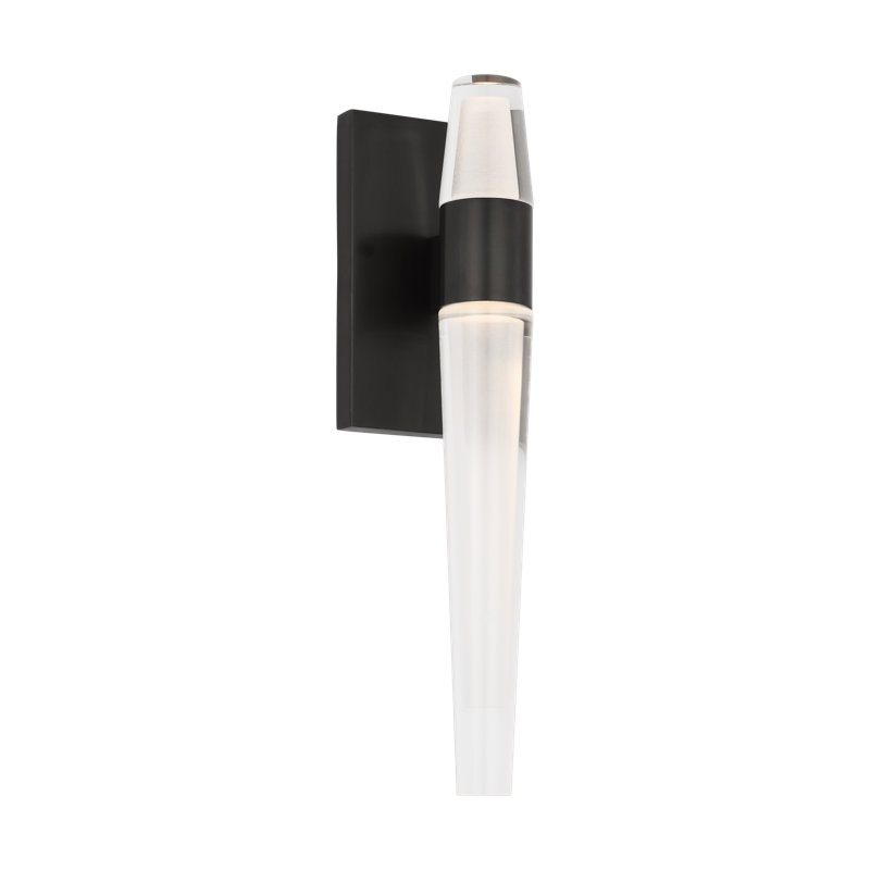 Sean Lavin Lassell 2-light single wall sconce in natural brass finish with crystal shades, Bronze